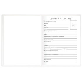 Дневник 1-11 класс 40 л., твердый, BRAUBERG, матовая ламинация, БЕЛЫЙ, 105540