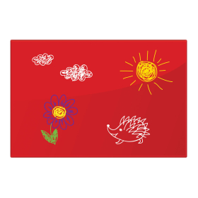 Доска магнитно-маркерная стеклянная 40х60 см, 3 магнита, КРАСНАЯ, BRAUBERG, 236746