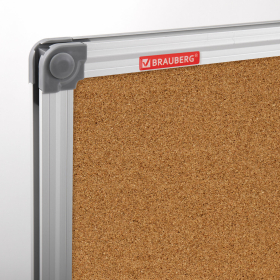 Доска пробковая для объявлений 60х90 см, алюминиевая рамка, BRAUBERG Extra, 238308