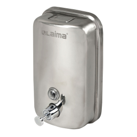 Дозатор для жидкого мыла LAIMA BASIC, 1 л, нержавеющая сталь, зеркальный, 601796