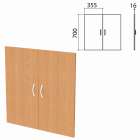 Дверь ЛДСП низкая "Бюджет", КОМПЛЕКТ 2 шт., 355х16х700 мм, груша ароза 336, 402879, 402879-336