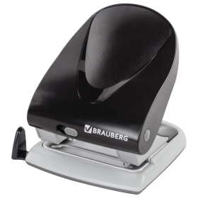 Дырокол BRAUBERG "Jet", до 40 листов, черный, 224341