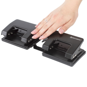 Дырокол металлический на 2-4 отверстия BRAUBERG "HL-4", до 15 л., черный, 221160