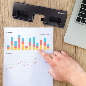 Дырокол металлический на 2-4 отверстия BRAUBERG "HL-4", до 15 л., черный, 221160