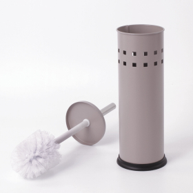 Ерш для унитаза LAIMA, с подставкой, металл, серый, матовый, 604961