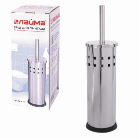 Ерш для унитаза LAIMA, с подставкой, нержавеющая сталь, зеркальный, 601616