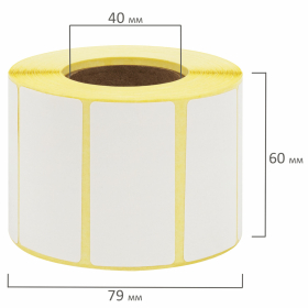 Этикетка термотрансферная ПОЛУГЛЯНЕЦ (58х30 мм), 900 этикеток в ролике, 52200