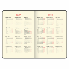 Еженедельник датированный 2025, А5, 145х215 мм, BRAUBERG "Iguana", под кожу, синий, 115960