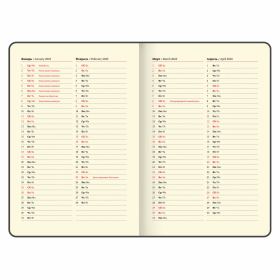 Еженедельник датированный 2025, А5, 145х215 мм, BRAUBERG "Imperial", под кожу, черный, 115965