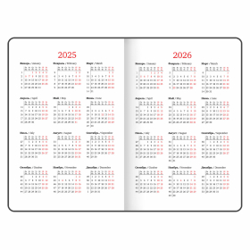 Еженедельник датированный 2025, А5, 145х215 мм, BRAUBERG "Party", под кожу, черный, 115970