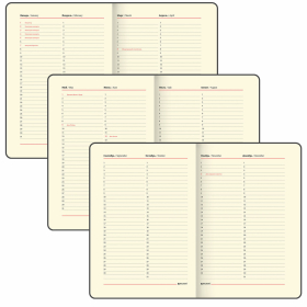 Еженедельник недатированный А5, 145х215 мм, BRAUBERG "Iguana", под кожу, 64 л., красный, 114477