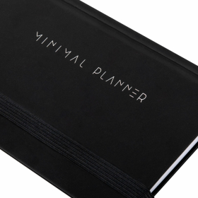 Еженедельник недатированный с резинкой 171х93 мм, BRAUBERG, твердый, 64 л., "Minimal", черный, 116309