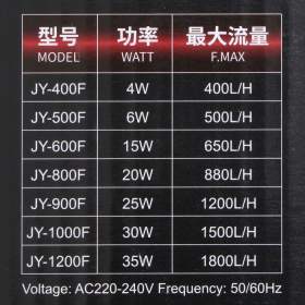 Фильтр внутренний JINGYE JY-500F, 500 л/ч, 6 Вт