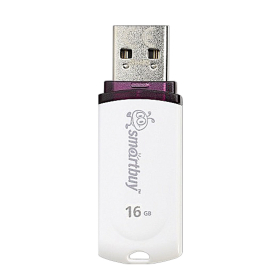 Флеш-диск 16 GB, SMARTBUY Paean, USB 2.0, белый, SB16GBPN-W