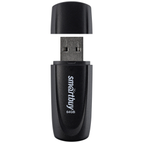 Флеш-диск 64 GB SMARTBUY Scout, USB 2.0, черный, SB064GB2SCK