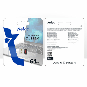 Флеш-диск 64GB NETAC UM81, USB 2.0, черный, NT03UM81N-064G-20BK