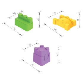 Формочки для песка "Крепость", набор 3 шт, размер единицы 9,5x8,5x2 см, НОРДПЛАСТ, 81