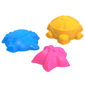 Формочки для песка "Морские", набор 3 шт., размер единицы 8x8x9 см, НОРДПЛАСТ, 29