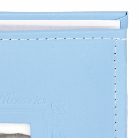 Фотоальбом BRAUBERG "Cute Baby" на 200 фото 10х15 см, под кожу, бумажные страницы, бокс, синий, 391142