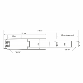 Газлифт B-100 короткий, ХРОМ, длина в открытом виде 346 мм, d 50 мм, класс 2, WBZ, 533073