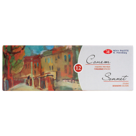 Гуашь художественная "Сонет", 12 цветов по 40 мл, Невская Палитра, 3641064