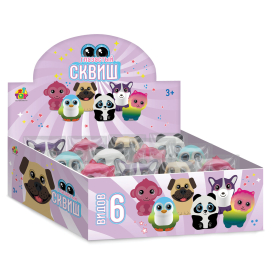 Игрушка-антистресс "Глазастый сквиш. Животные", 8х9 см, ассорти 6 видов, 1TOY, Т26310