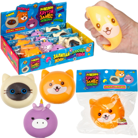 Игрушка-антистресс "КРУТОЙ ЗАМЕС. ЗАЛИПЛЮЩ. МЯШКИ-МИЛАШКИ", 7х7,5х5,5 см, ассорти, 1TOY, Т25993