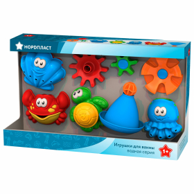 Игрушки для ванны в наборе, пластиковые, 6 шт., НОРДПЛАСТ, 741
