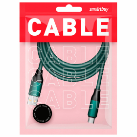 Кабель BOLD USB – Type-C, 1 м, 3 А, SMARTBUY, для быстрой зарядки и передачи данных, толстый, мятный, 18119, 3112BOLD-MINT