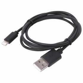 Кабель USB 2.0 – Lightning, 1 м, SONNEN, медь, для передачи данных и зарядки, черный, 513116