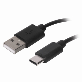 Кабель USB 2.0 – Type-C, 1 м, SONNEN, медь, для передачи данных и зарядки, черный, 513117