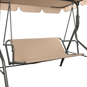 Качели садовые DASWERK "COMFORT SC-003", 3 места, Ш170хГ110хВ153 см, мягкое сиденье, кофейный, 680052