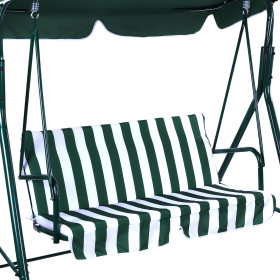 Качели садовые DASWERK "RELAX SC-001", 2 места, Ш140хГ110хВ153 см, мягкое сиденье, зеленый/белый, 680050