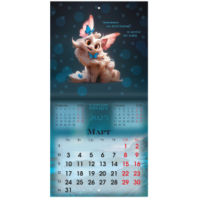 Календарь настенный перекидной на 2025 г., BRAUBERG, 12 листов, 22,5х22,5 см, МИНИ, "Fantasy Story", 116182