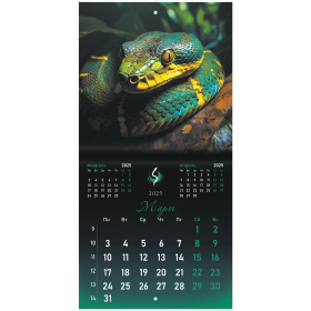 Календарь настенный перекидной на 2025 г., BRAUBERG, 12 листов, 22,5х22,5 см, МИНИ, "Символ года", 116183