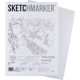 Калька А4 для печати и творчества, 70 г/м2, 100 листов, SKETCHMARKER, SM17118