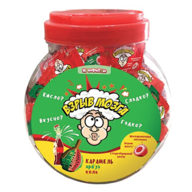 Карамель ВЗРЫВ МОЗГА ассорти 2 вкуса (кола, арбуз), 3 г, КОНФИТОЙ, КТ93624