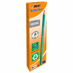 Карандаш чернографитный BIC, 1 шт., "Evolution", HB, корпус зеленый, 8803112
