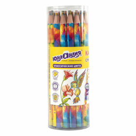 Карандаш с многоцветным грифелем ЮНЛАНДИЯ MAGIC, 1 шт., классические цвета, шестигранный, утолщенный грифель 5 мм, натуральное дерево,181789