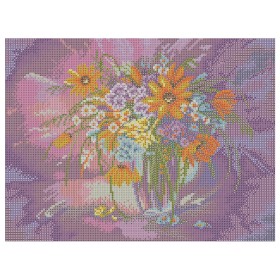 Картина стразами (алмазная мозаика) 30х40 см, ОСТРОВ СОКРОВИЩ "Букет в вазе", без подрамника, 662562
