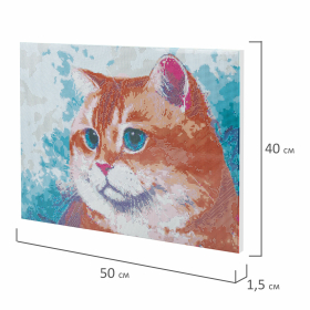 Картина стразами (алмазная мозаика), 40х50 см, ОСТРОВ СОКРОВИЩ "Кот", на подрамнике, 663873