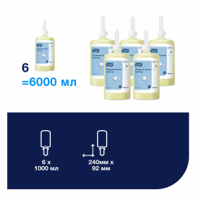 Картридж с жидким мылом одноразовый TORK (Система S1) Advanced, 1 л, мягкое, 420511
