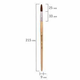 Кисть BRAUBERG, пони, круглая, № 7, 200193