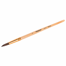 Кисть ПИФАГОР, БЕЛКА, круглая, № 5, деревянная лакированная ручка, с колпачком, 200819