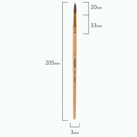 Кисть ПИФАГОР, БЕЛКА, круглая, № 5, деревянная лакированная ручка, с колпачком, 200819