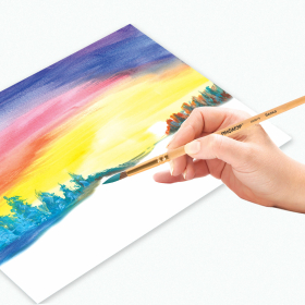 Кисть ПИФАГОР, БЕЛКА, круглая, № 5, деревянная лакированная ручка, с колпачком, 200819