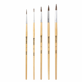 Кисти BRAUBERG, набор 5 шт. (пони, круглые № 1, 2, 3, 4, 5), блистер, 200222