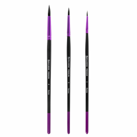 Кисти BRAUBERG PREMIUM, набор 3 шт. (беличьи круглые № 2, 3, 4), блистер, 201020