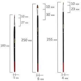 Кисти ПИФАГОР, набор 10 шт. (ПОНИ: плоская № 4, круглые № 1, 2, 3, 5; СИНТЕТИКА: круглые № 1, 3, 5; ЩЕТИНА: плоские № 4, 8), блистер, 200505