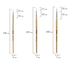 Кисти ПИФАГОР, набор 5 шт. (КОЗА: круглые № 1, 2, 3, 4, 5), блистер с европодвесом, 200887